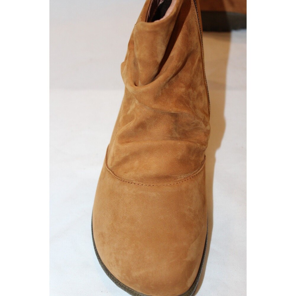 Womens Naot Kahika Ruched Zip Boots EU 37 US 6 Nubuck Flat Booties Amber Nubuck - Picture 3 of 7